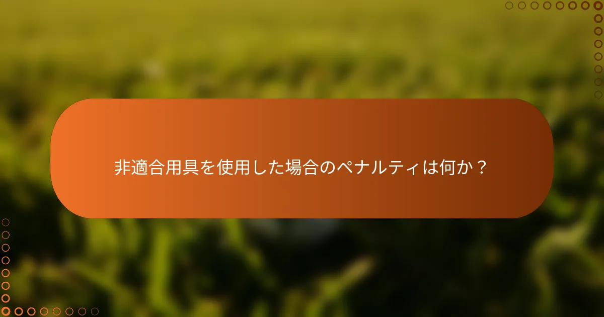 非適合用具を使用した場合のペナルティは何か？